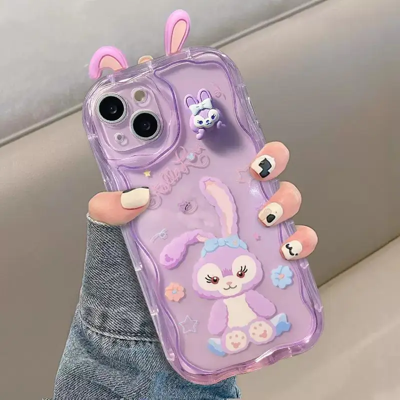 Disney StellaLou LinaBell 3D Ear Wave Case for Honor 90 Lite Huawei P30 Pro Mate 40 Nova 5t 7 9 SE Cover Funda Transparent