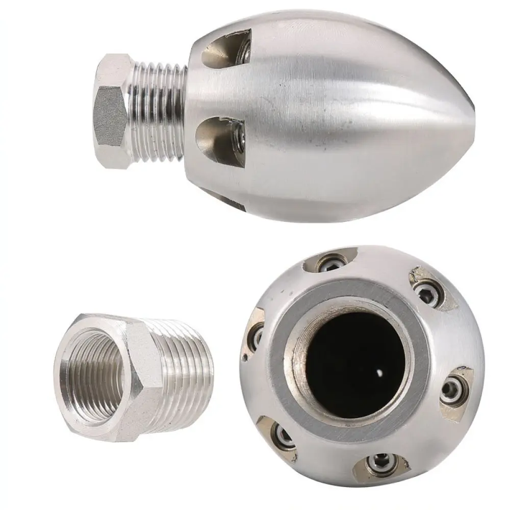 High Performance Sewer Jetter Nozzle Stainless Steel Pipe Cleaning Tip For Pressure Washer Drain Maintenance