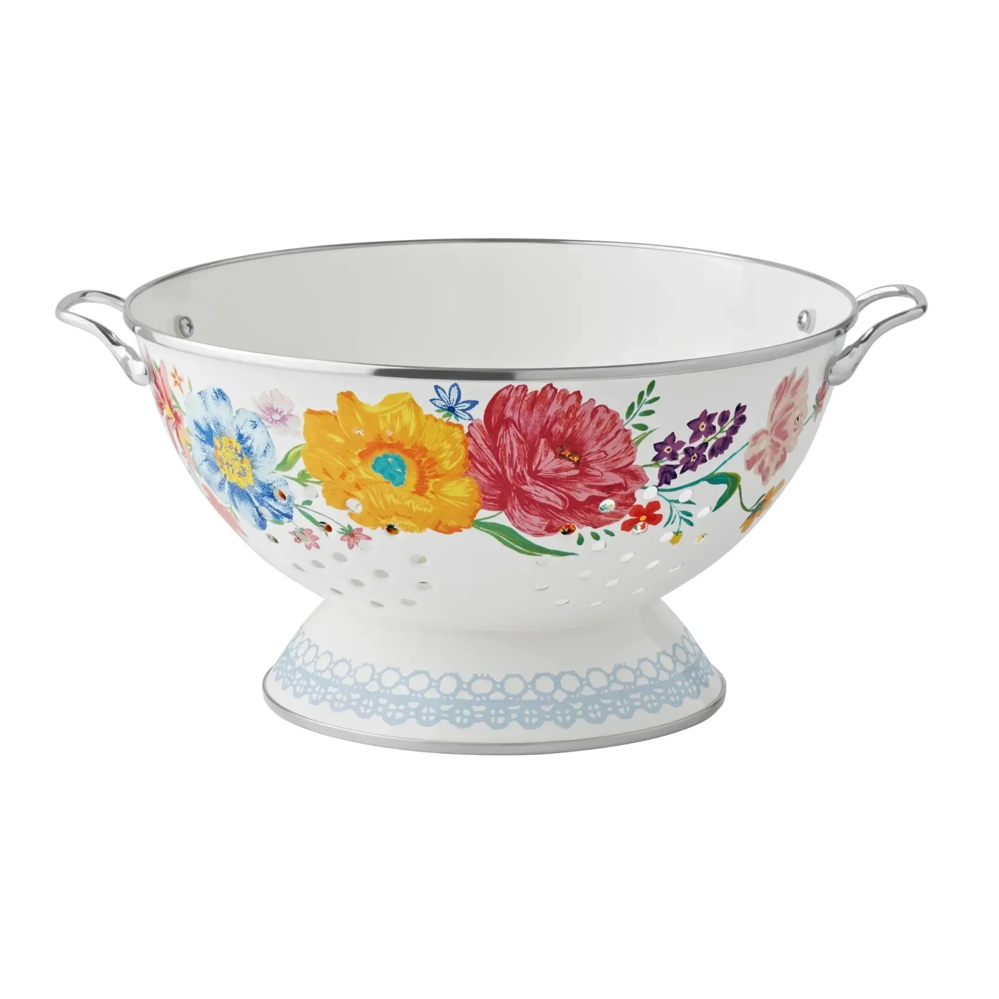 

Brilliant Blooms Enamel on Steel 5-Quart Colander