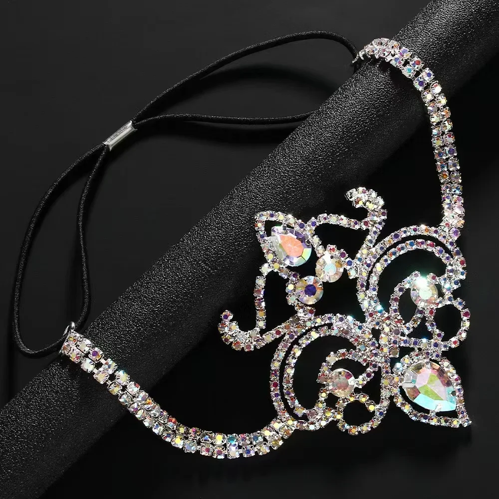 كريستال ملون الهذيان الفخذ سلسلة الرقص الشرقي مجوهرات للجسم حجر الراين بيكيني للشاطئ هندسية مثير الساق سلسلة فستان للنساء