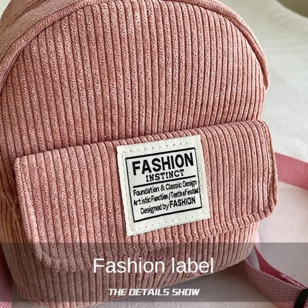 

Fashion Phone Bags Corduroy Backpack Handbag Korean Style Mini Shoulder Bags Rucksack Solid Color Women School Bags Travel