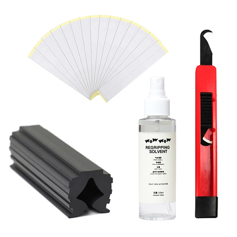 Golf Club Grip Kit Repair Spray Solvent Replacement Double-sided Adhesive Tape Tool for Regripping Golf Clubs