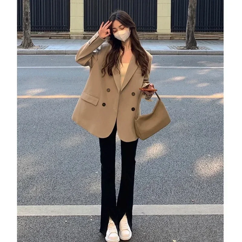 Khaki Women Suit 1 Piece Blazer Female Spring Office Lady Business Work Wear Fashion Girl Fomal Casual Elegant Coat Prom Dress