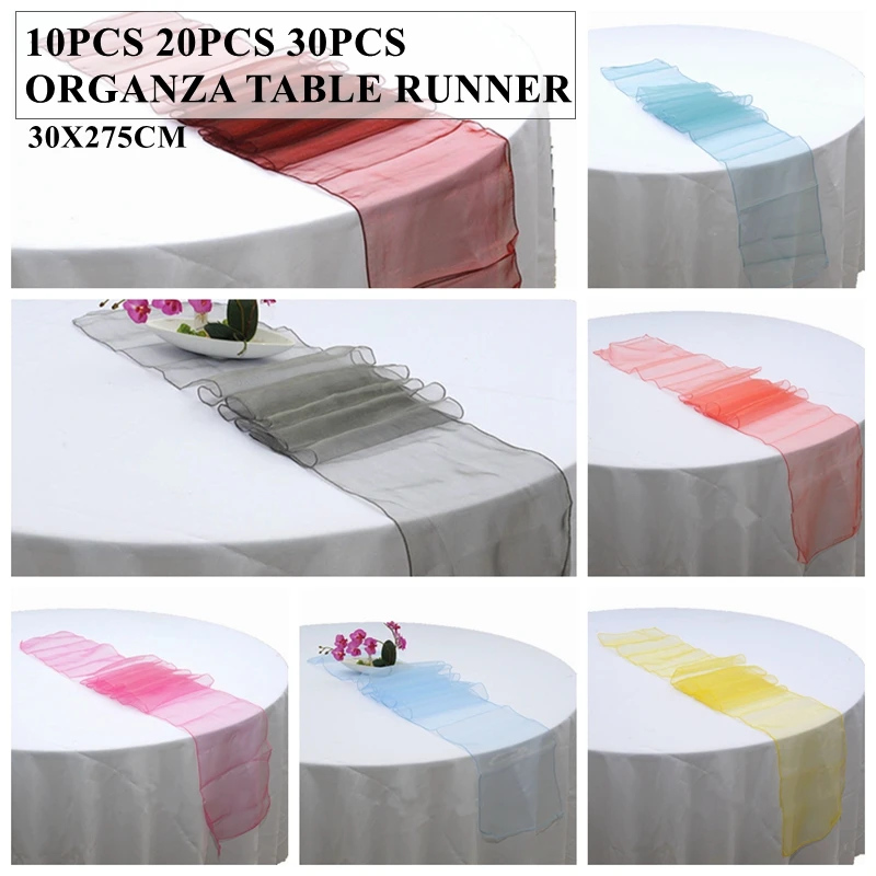 30x275cm Organza Table Runner Banquet Wedding Tablecloth Runners For Event Party Christmas Decoration