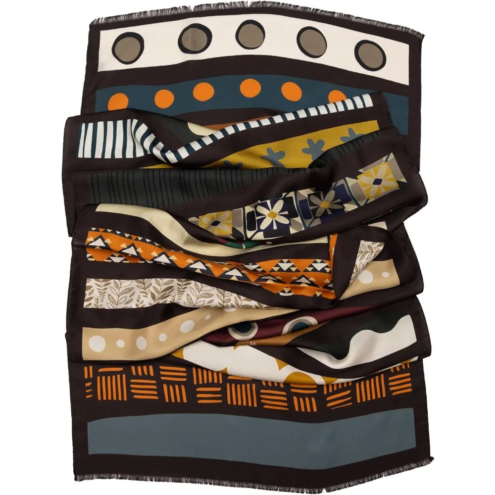 100% Silk Long Scarves for Women - Italian Crafted, Fashionable & Elegant, Perfect for Style Enthusiasts