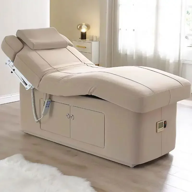 

High Quality Electric Massage Table Japanese Head Spa Bed Facial Treatment Beauty Salon Equipment With Wooden Base Modern