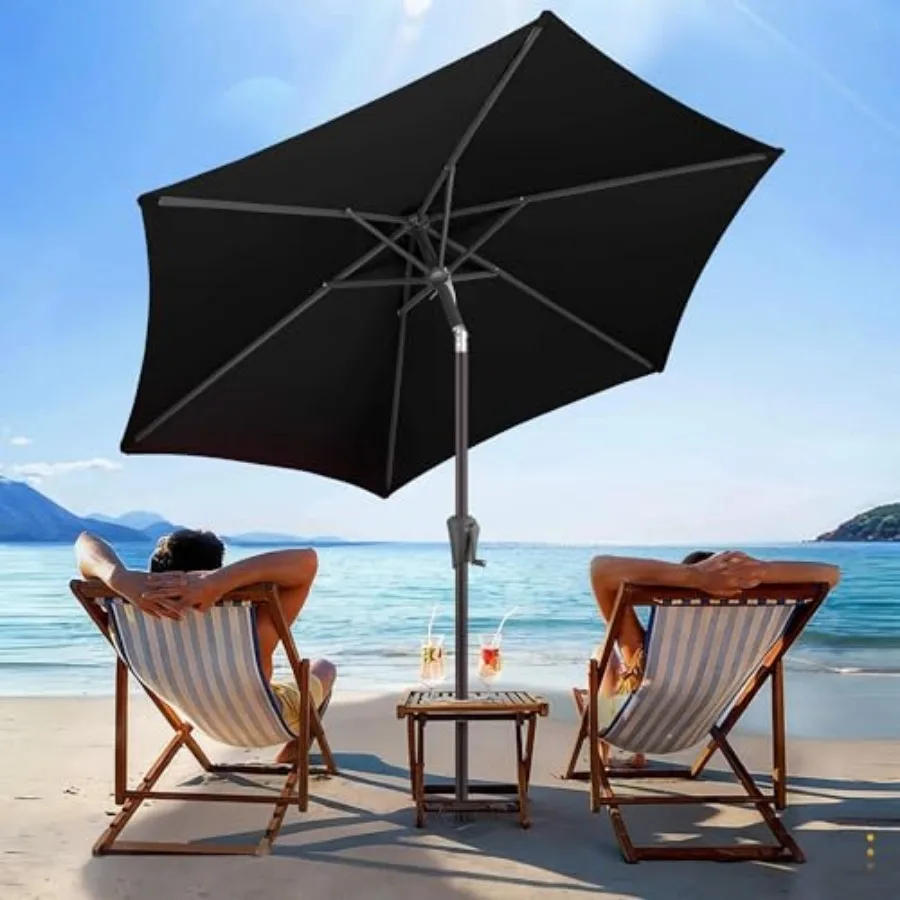 7.5FT Outdoor Patio Umbrella - Table Umbrella Waterproof UV Protection, Sombrillas de Patio with Push Button Tilt, Sun Umbrella