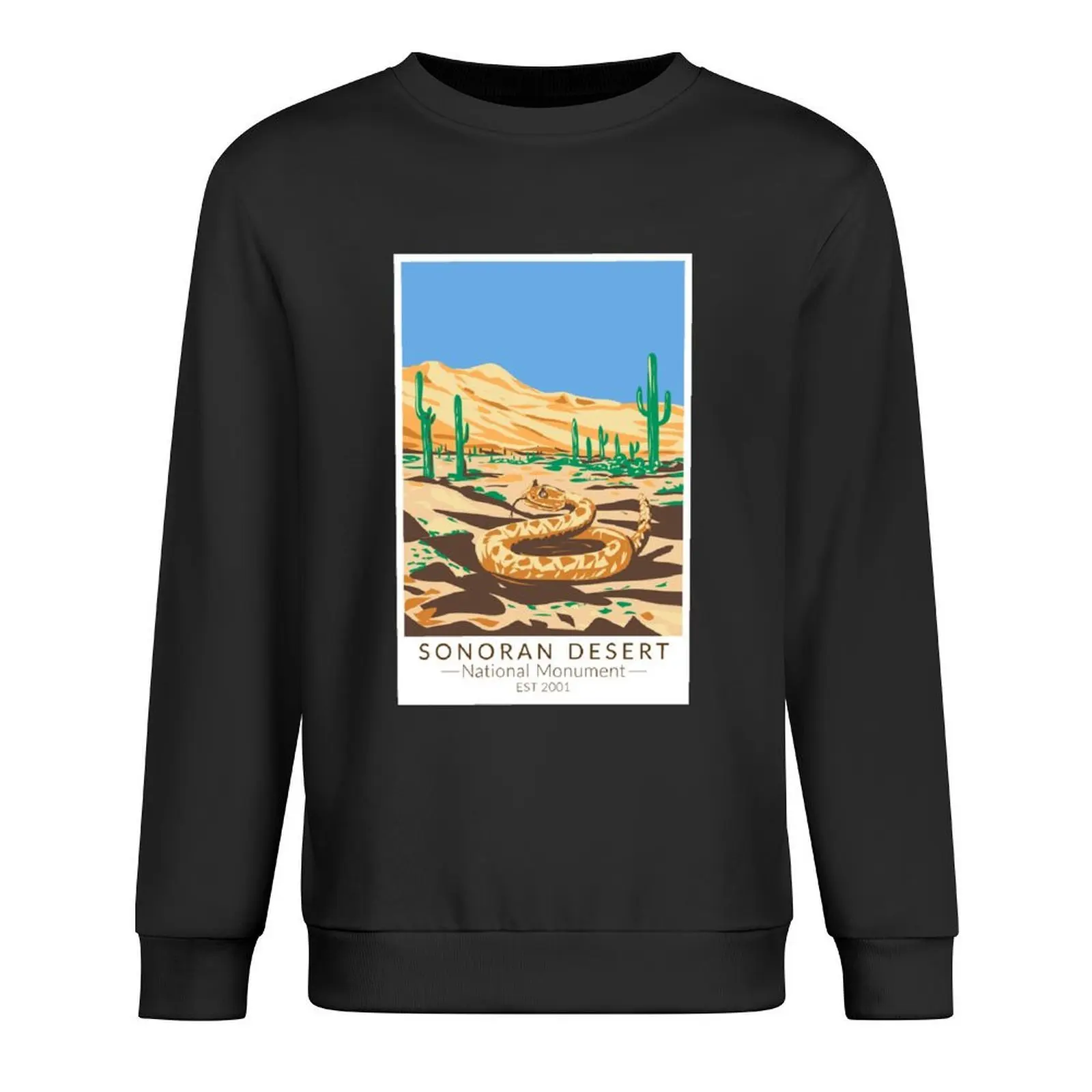 

Sonoran Desert National Monument Rattlesnake Vintage Pullover men's winter sweater men's clothing sweatshirt for men
