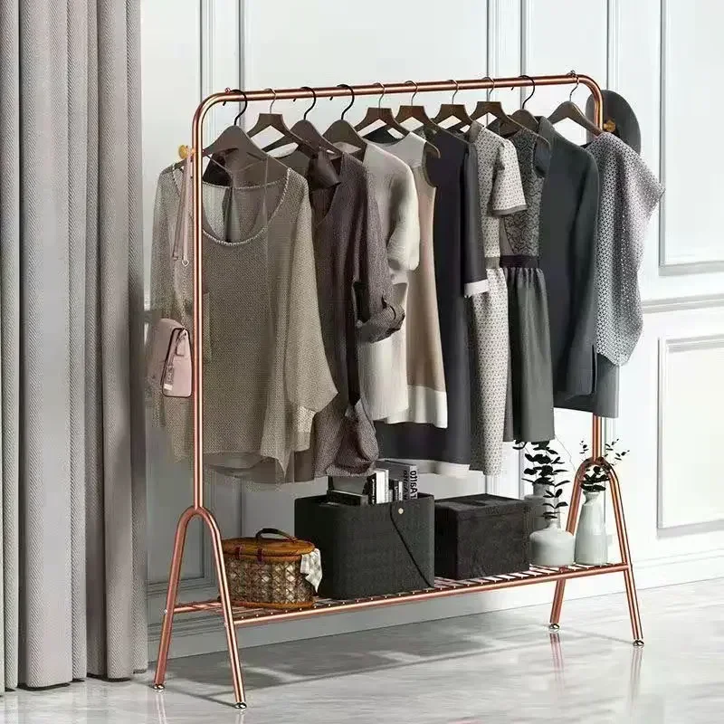 

Double Pole Rack Indoor Floor Balcony Pole Clothes Hanger Stand Minimalist Indoor Arara De Roupa Hall Furniture