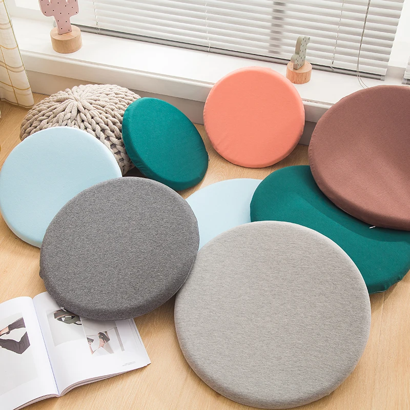 Christmas Gift Green Memory Foam Round Seat Cushion - Thicken Chair Padding Detachable 30cm/35cm/40cm/45cm Chair Pads