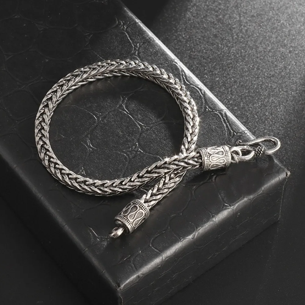 Stainless Steel Woven Bracelet Rust Resistant Vintage Chain Bracelet Punk Braided Design Dragon Bone Bracelet Unisex Jewelry