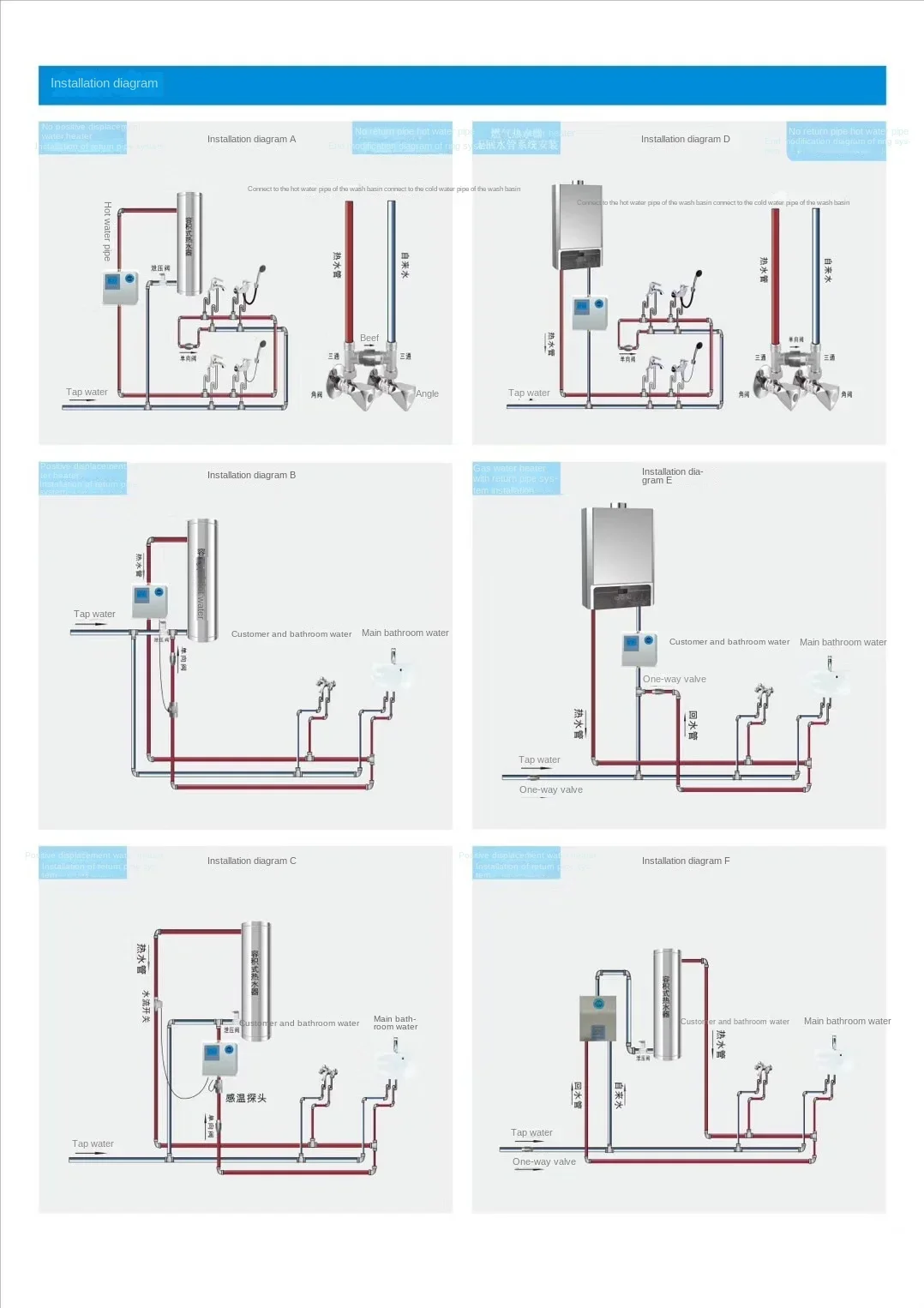 Hot Water Circulation System KVR-32015KN Stainless Steel Back Water Pump Instant Heating Villa Circulation