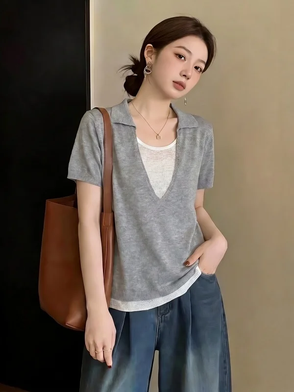 Orange Pumpkin  Neck Short Sleeve T-Shirt Women plus Size Summer New Style Korean Version Loose Fit Casual Top