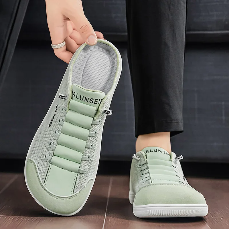 

Summer Men's Casual Shoes Comfortable Wide Toe Mules Man Slip-on Shoes Breathable Non-slip Flat Loafers Shoes For Men Half Shoes