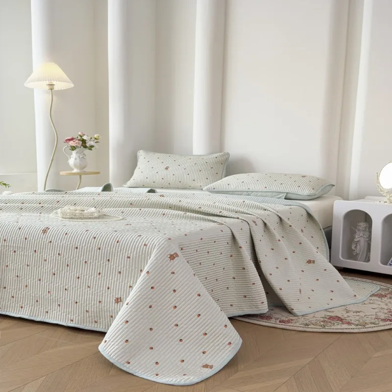 

2025 spring and summer new lyocell tencel cotton printed bed cover single tatami thickened bedspread no pillowcase