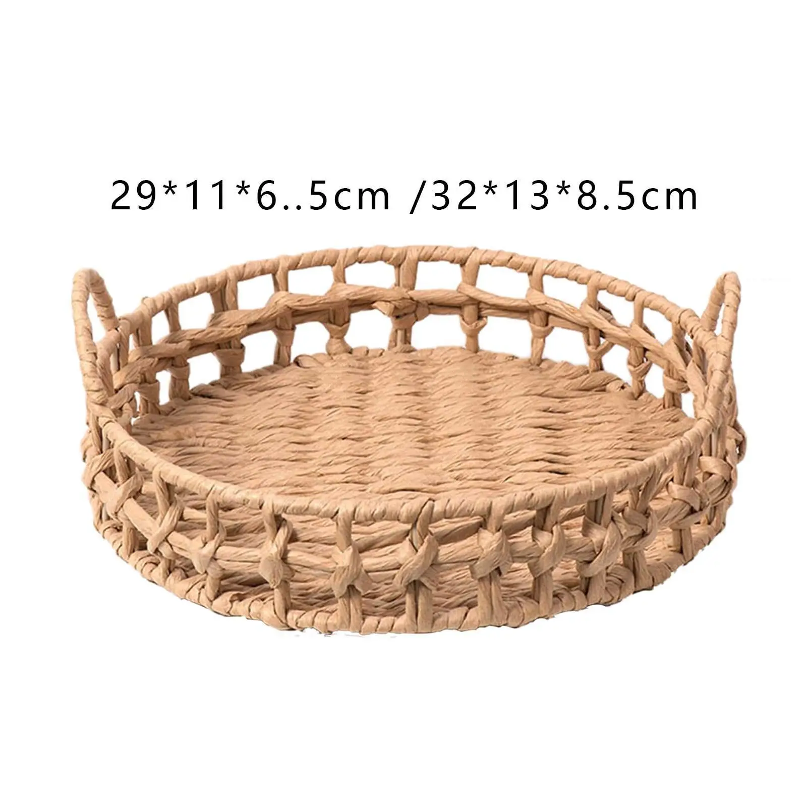 Handwoven Fruit Storage Baskets Decorative Bread Basket Snack Serving Tray for