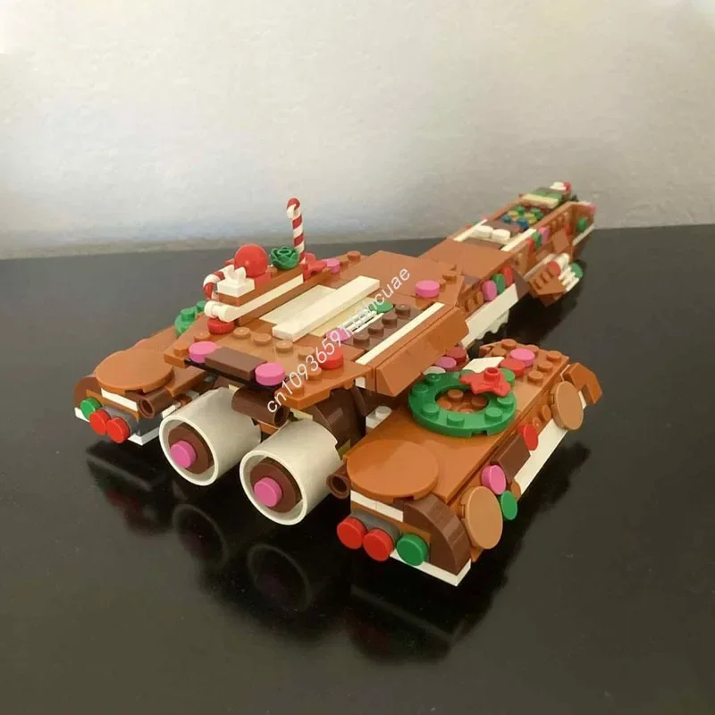 New 474pcs Gingerbread Stargate Daedalus Battlecruiser Starfighter Model Building Blocks Diy Assembly Toys Kids Christmas Gifts