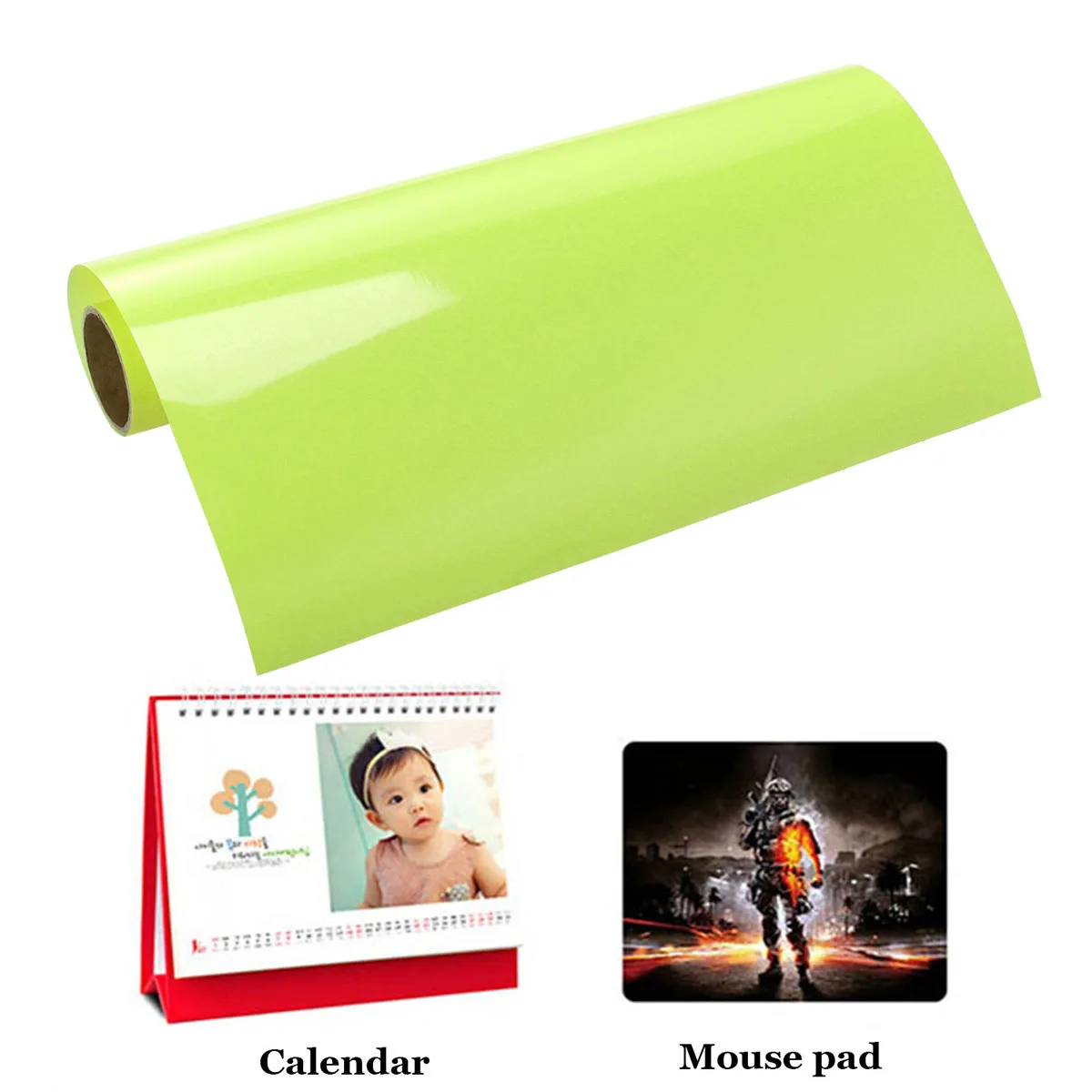 

Fluorescent Green Hot Stamping Film Transfer Heat Vinyl for Clothes Pu HTV Small Roll