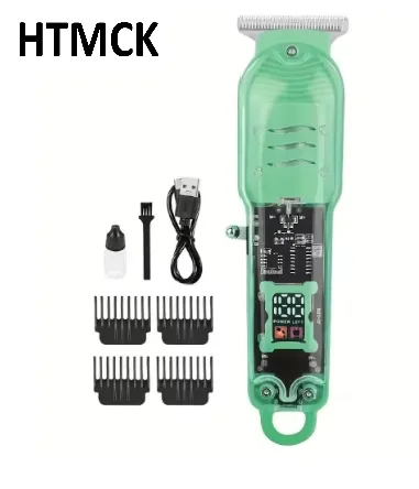 Aparador de Cabelo Elétrico Transparente Recarregável USB Profissional Sem Fio Máquina de Cortar Cabelo Masculina Pessoal
