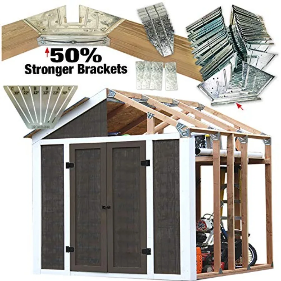 EZBUILDER 50 Structurally Stronger Truss Design Shed Builds 6in - 14in Widths Any Length Storage Garage Playhouse Easy Framing