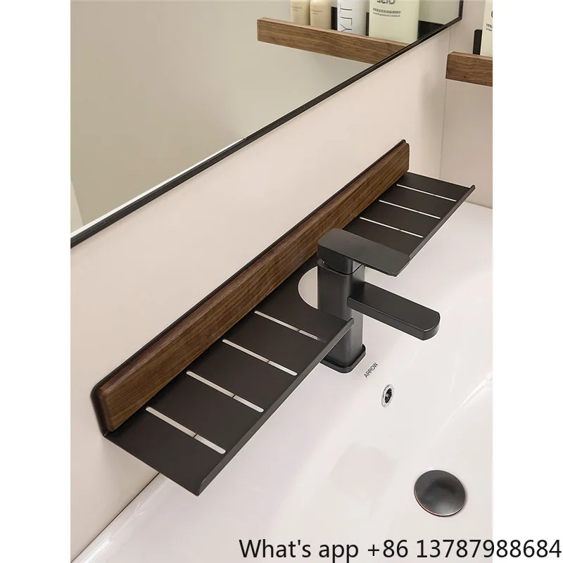 Bathroom Mirror Front Sink Shelf Washbasin Toilet Is Free of Punching