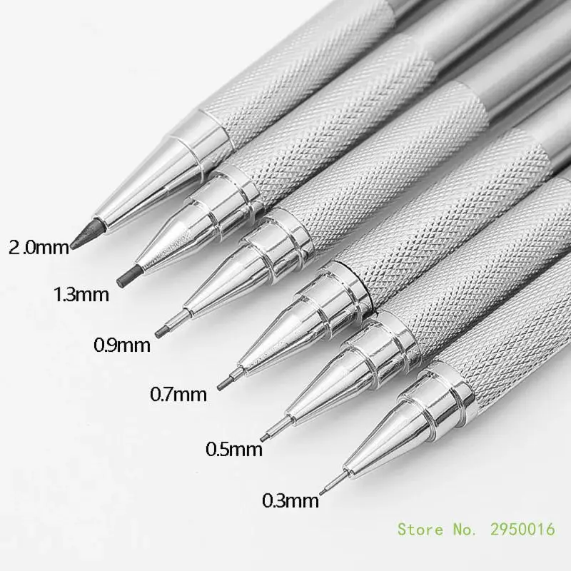 Metal Mechanical Pencil Drawing Automatic Pencil, 0.3MM-2.0MM Metal Drafting Pencil for Student Painter Sketching Drawing