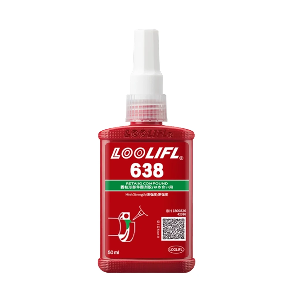 50ml Retaining Agent Green 638 Hulsbevestiger Hoge Sterkte Cilindrische Metaalcomponent Vergrendelende en Afdichtende Anaërobe Lijm