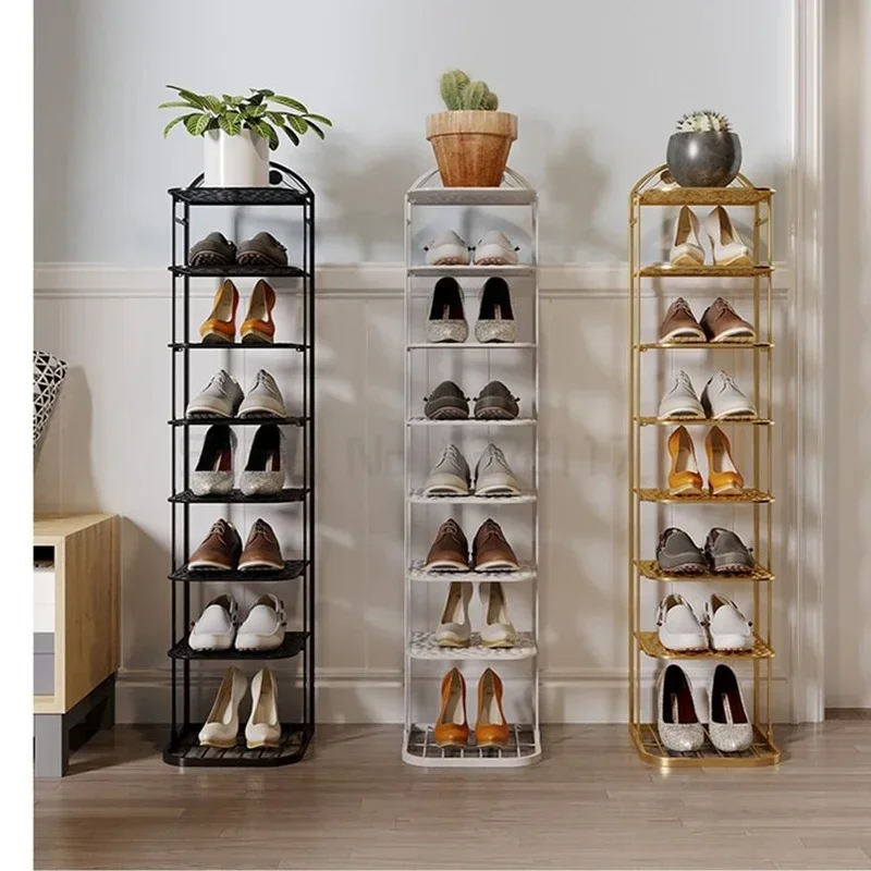 Household Storage Solution Multi-Storey Iron Shoe Cabinet Ideal for Dormitories Offering Ample Space and Organizational