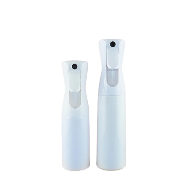 5Pcs White PET Continuous Spray Bottle Fine Fog Water Pump 200ml 300ml Portable Empty Cosmetic Packing Perfume Refillable Bottle