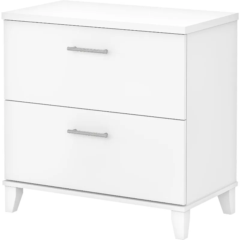 WC81980 Somerset 2-Drawer Lateral File Cabinet, Letter/Legal, White, 30-Inch