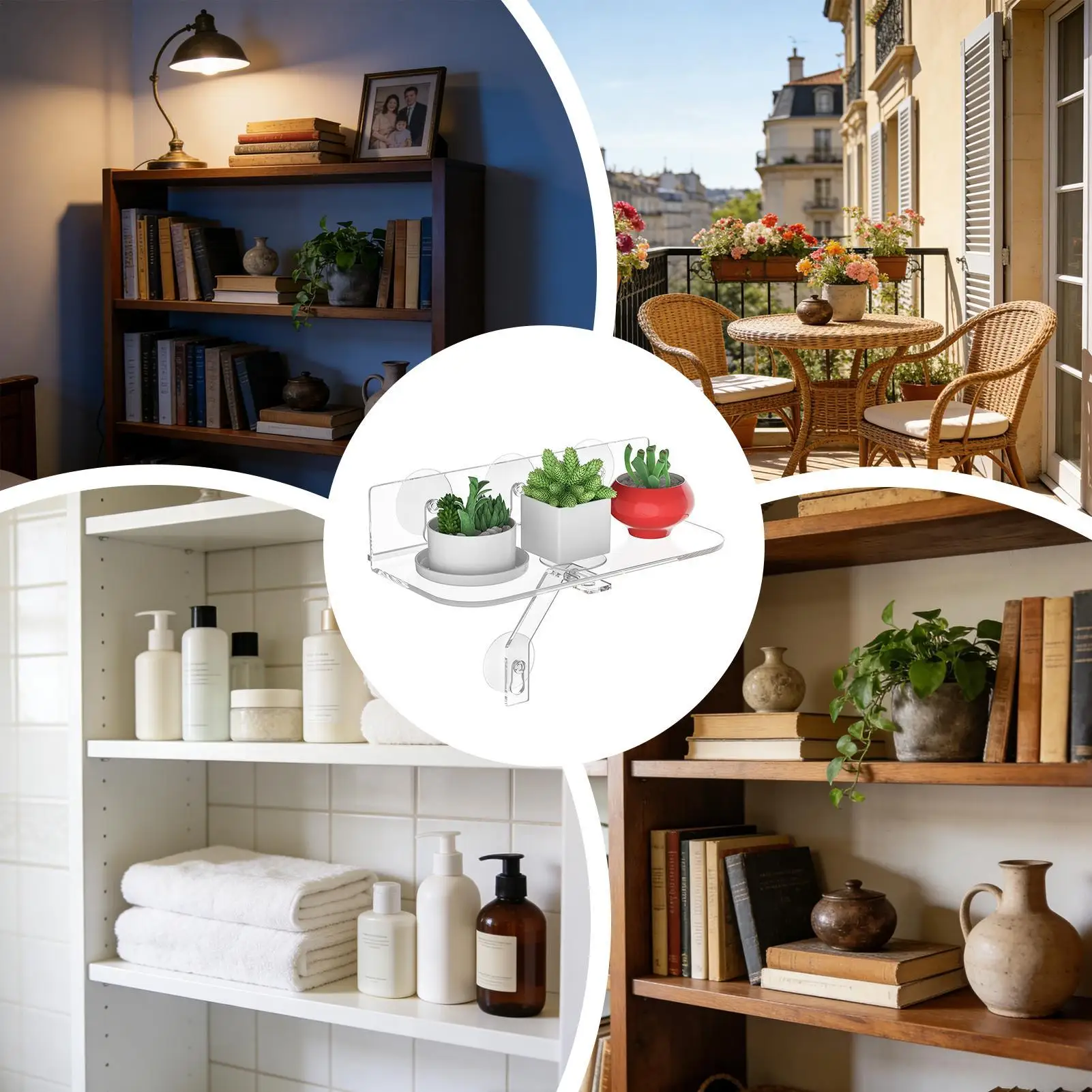 

Оконные полки для растений, 2 предмета, прозрачная присоска, настенная оконная подставка для растений, настенная полка для улицы, дома, спальни, ванной комнаты, кухни