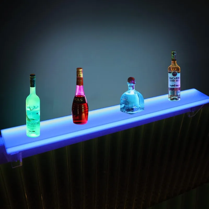 Led Lighted Liquor Bottle Display Shelf Set of 2 with Remote&APP Control 40 Inch Floating Wall-Mounted