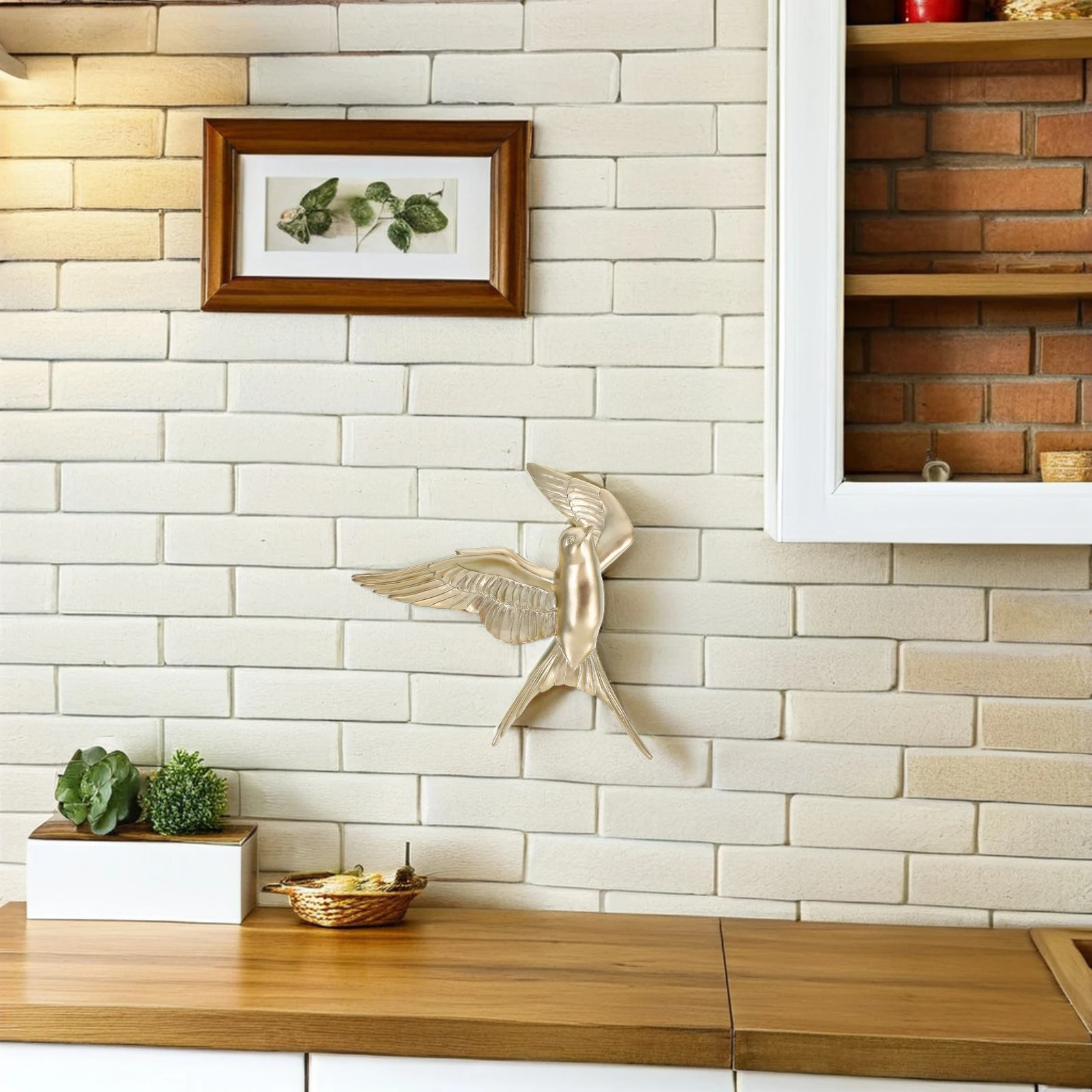 

Resin Bird Wall Hanging 3D Sculpture Ornament for Home Living Room Wall Background Decoration Bird Figurines Home Decor