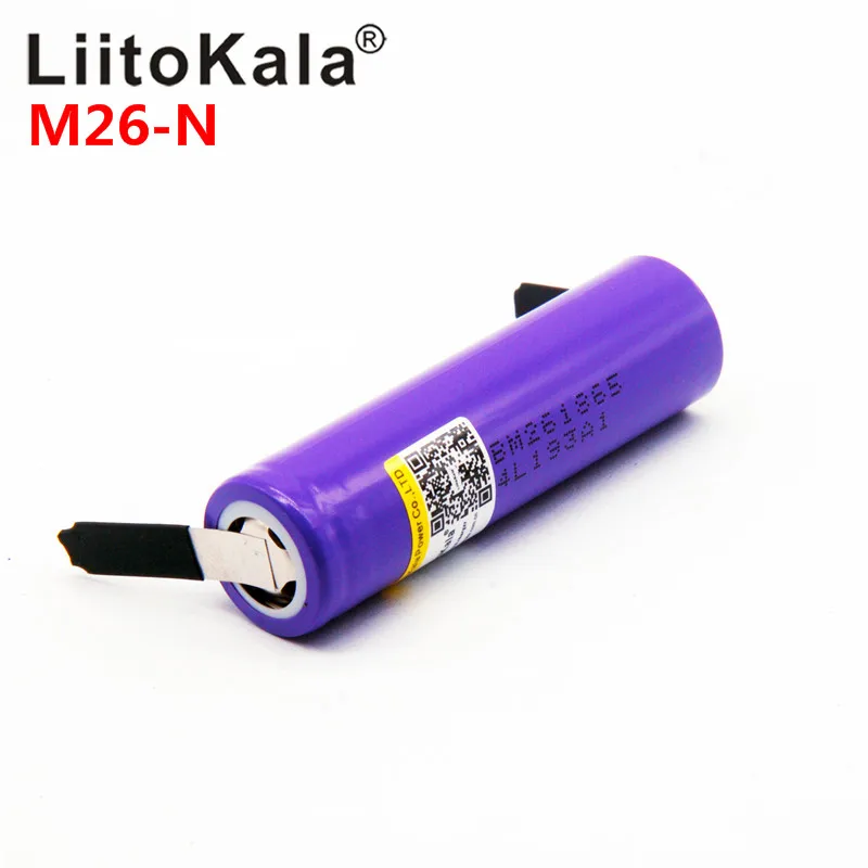 Liitokala 100% Original M26 2600mAh 10A 18650 li-ion Rechargeable battery 2600 mah battery safe DIY Nickel sheets