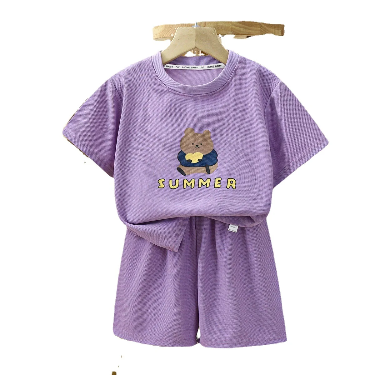 2PCChildren\'s Short Sleeve Set Summer New Boys and Girls T-shirts and Shorts Clothing Set Baby Summer Children\'s Outfits