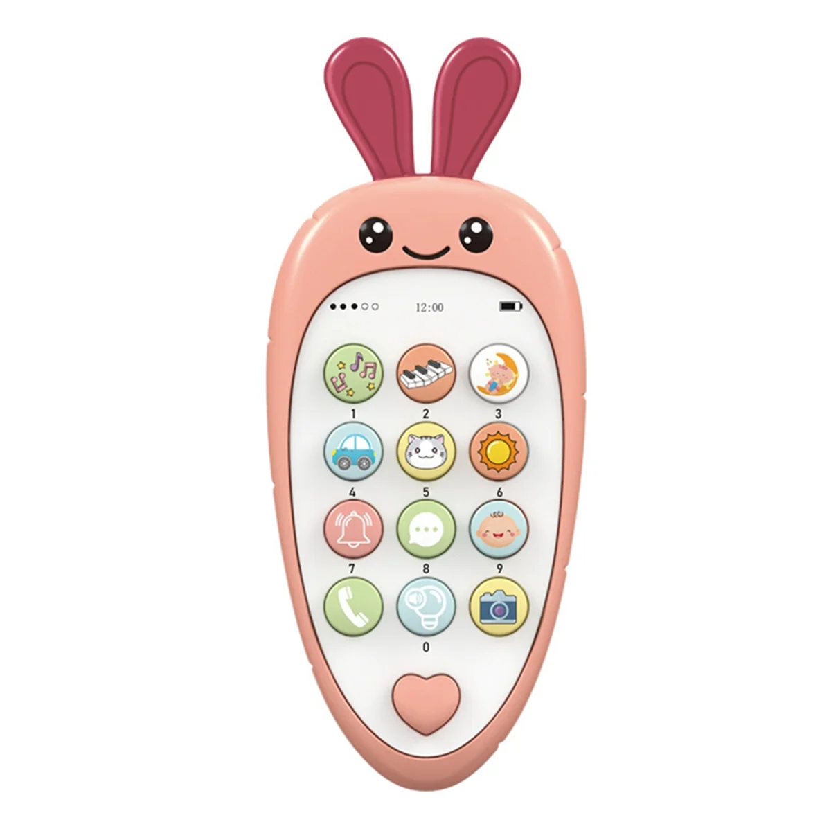 Baby Cell Phone Toy with Early Education & Music, Learning Educational Fake Phone for Kids, Sensory Toy for Kids Pink