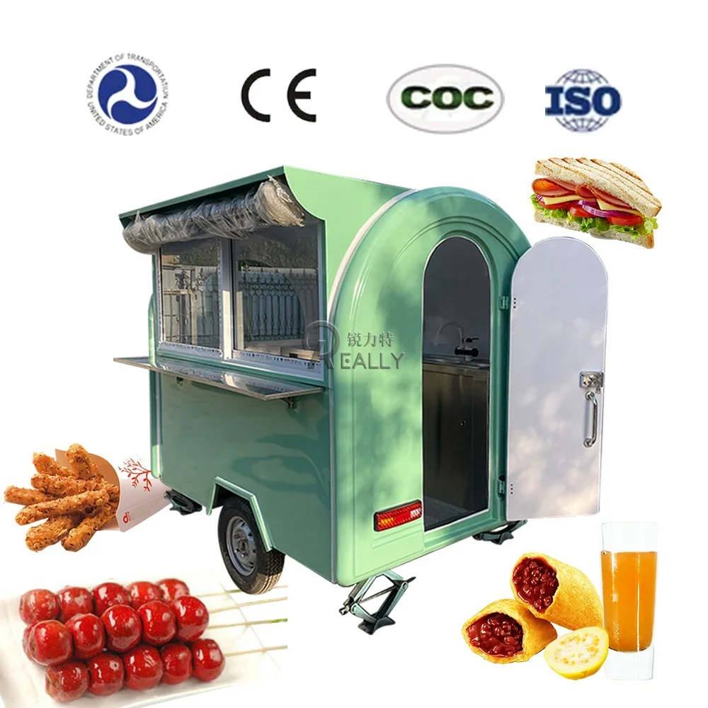 Street Food Truck Popular Multi-function Snack Cart Mobile Kitchen Fully Equipped Coffee Kiosk Concession Outdoor Food Trailer
