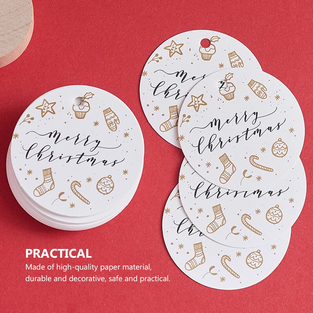 

400 Pcs Christmas Gift Tags Baking Decor Merry Round Labels Xmas Wrapping Paper Party Favor Cake Toy C y Gifts