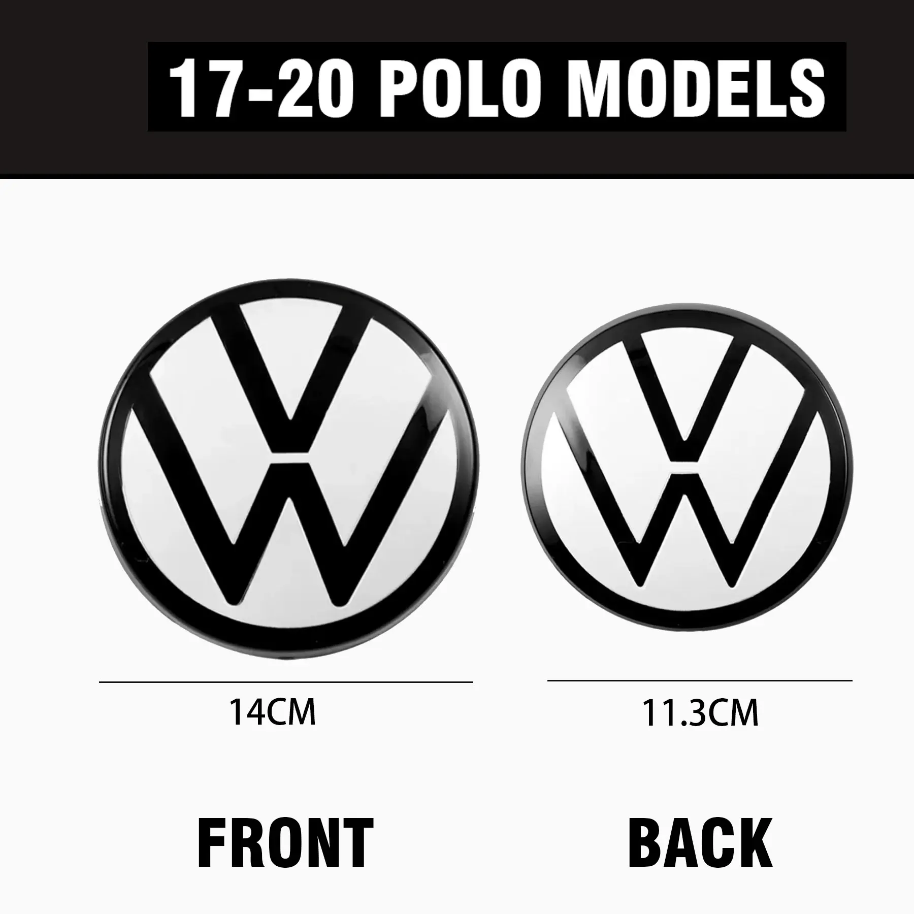 Auto anteriore radiatore griglia posteriore tronco emblema coperchio copre adesivo per Volkswagen VW POLO 2017 2018 2019 2020 accessori Auto