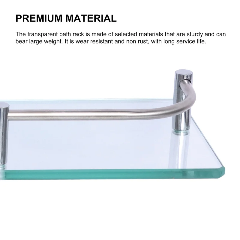 Stainless Steel Bathroom Pendant Shelf, Glass Storage Rack, Shower Corner Shelf, Bathroom Organizer, 40 cm, 50cm