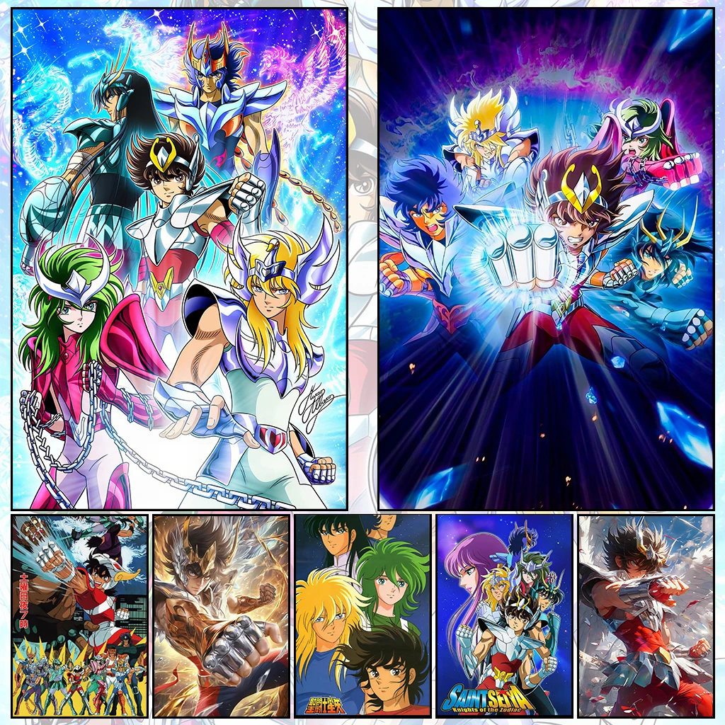 Saint Seiya-Self-adhesive-Seiya Saori Kido-Mural Computer Room Decoration Wall Art Wallpaper Gift Bedroom/Living Room Posters