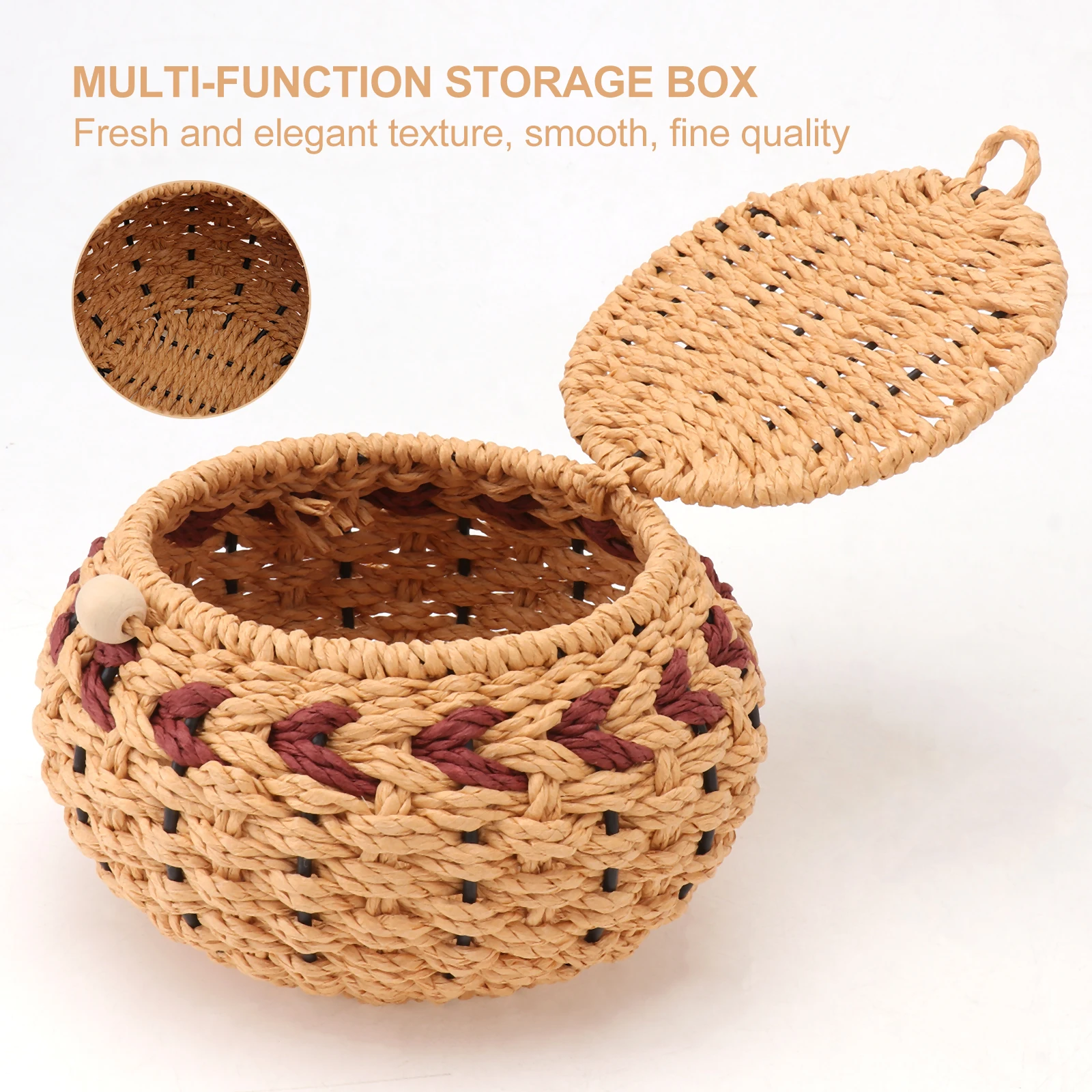 

2 Pcs Storage Basket Go Box Jar Toddler Holder Grass Seagrass Game of Containers