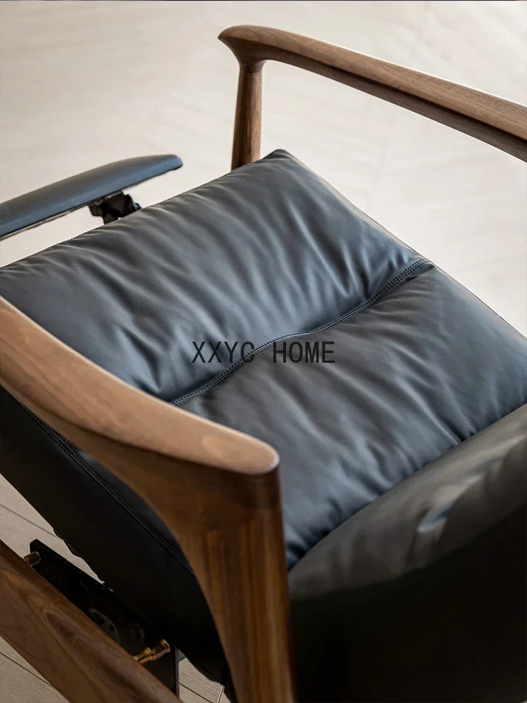 Functional Sofa Chair Black Walnut Nordic Living Room Lazy Reclining Adjustable Single Armchair
