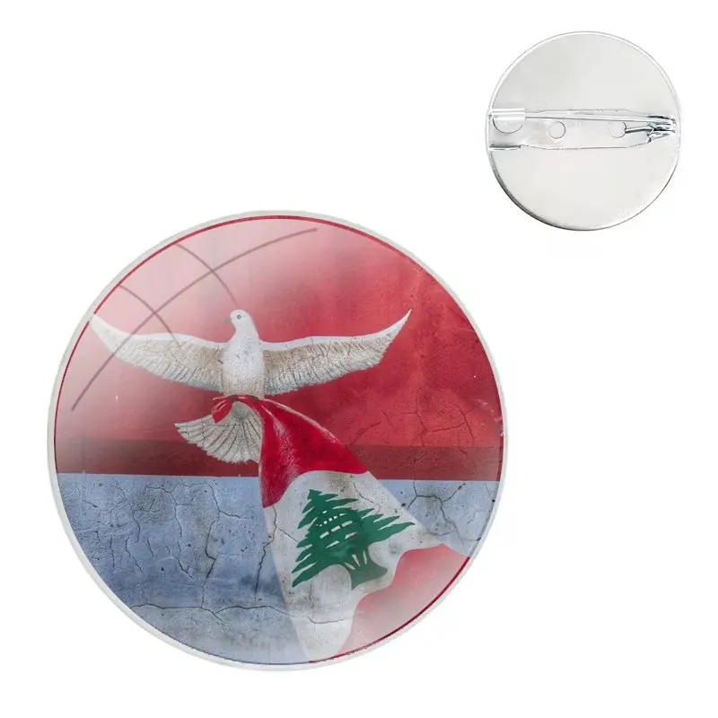 Pins Badge Metal Brooches For Clothes Backpack Decoration gift Lebanon Flag