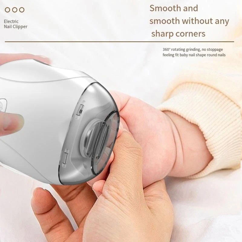 Electric Baby Nails File Nails Trimmer With Night Light Feature Rechargeable 3 Speed Gear for Infants and Kids