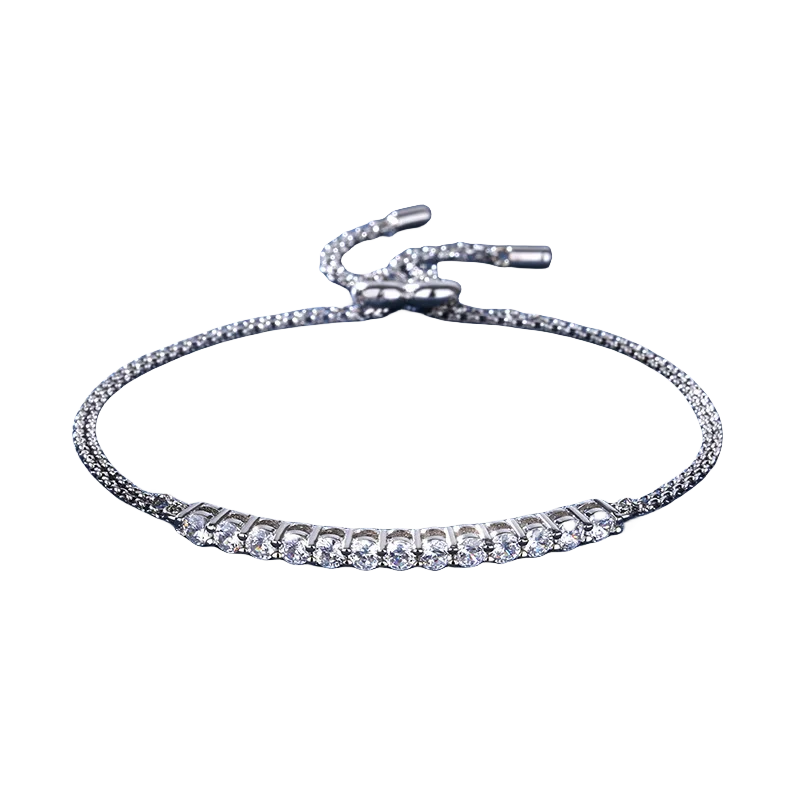 High end D color S925 sterling silver Moissanite smiling diamond bracelet for girls simple mini luxury design