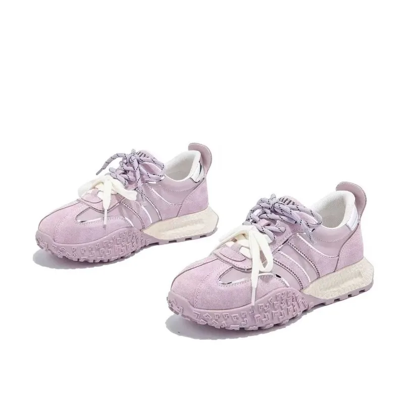Women's Sneakers Fashion Versatile Casual Thick Soled Loafers 2026 New Color Block Comfort Low Top Women Shoes Кроссовки Женские