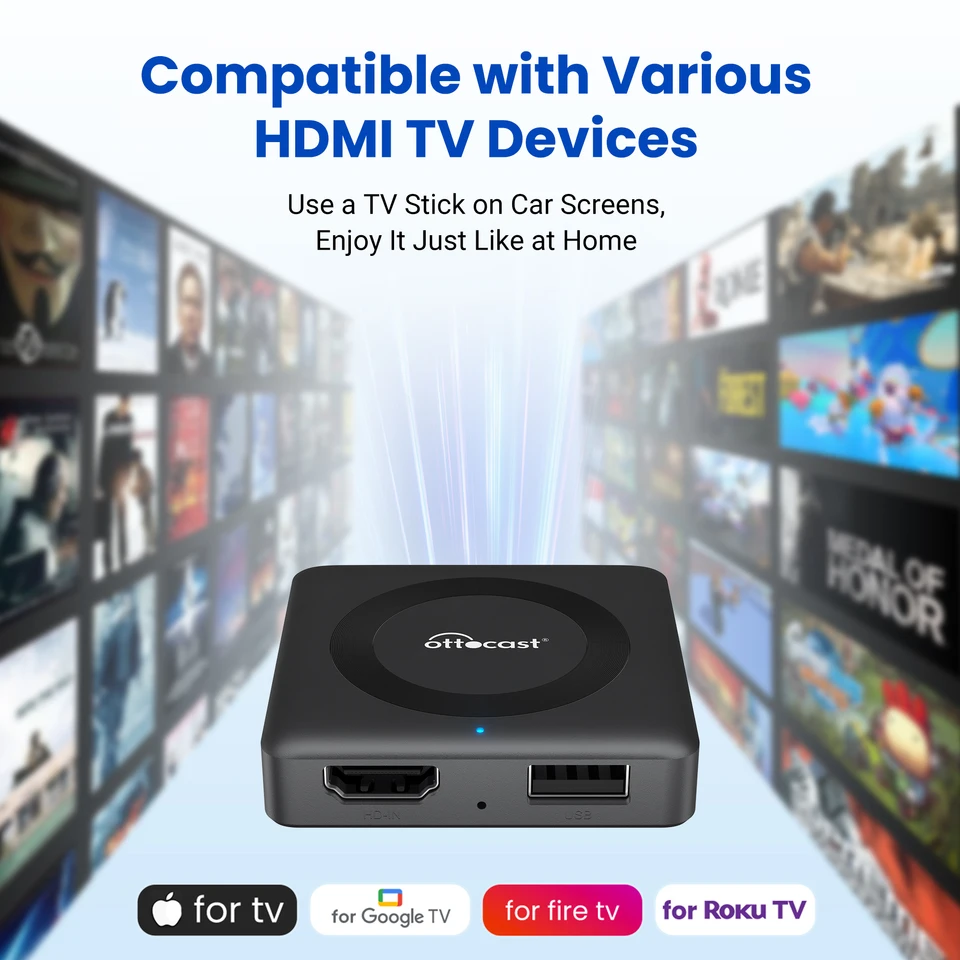 Ottocast Car TV Mate Pro Max Wireless CarPlay Android Auto Adapter