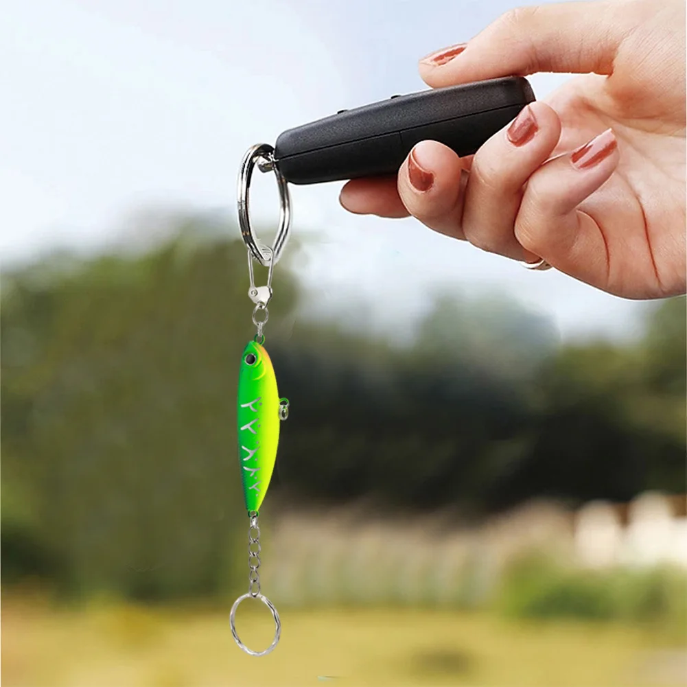 5Pcs Fishing Bait Keychain Fishing Lure Key Chain Artificial Hard Bait Key Ring Car Key Pendant Gifts for Fisherman