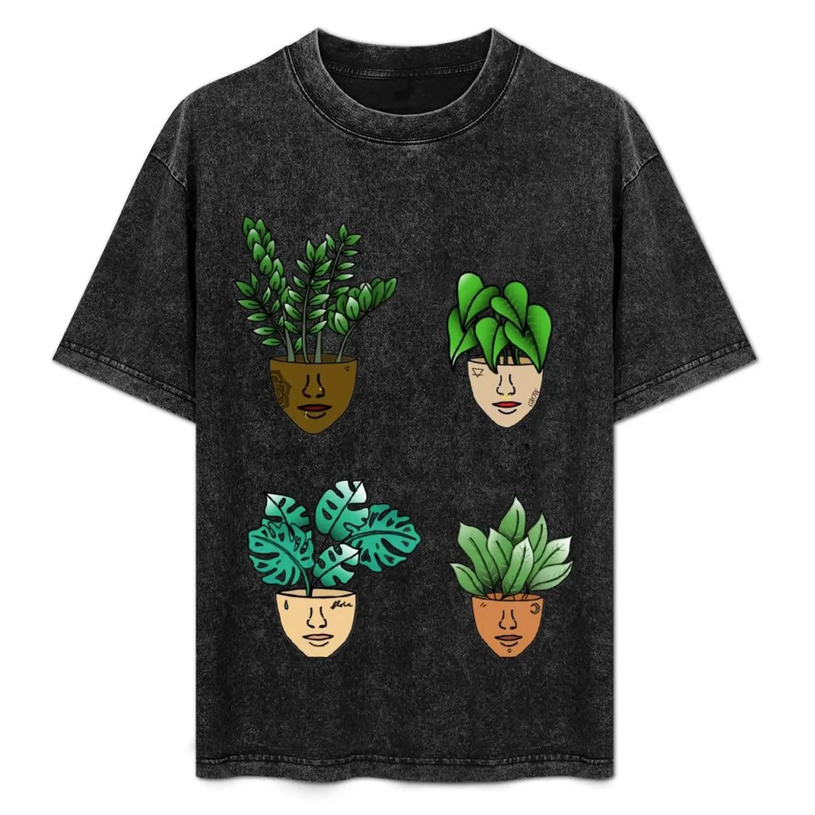 PlantLover, tatouages de visage et piercings, T-Shirt bleu cadeaux pour petit ami croswit chemise homme t-shirts unis pour hommes
